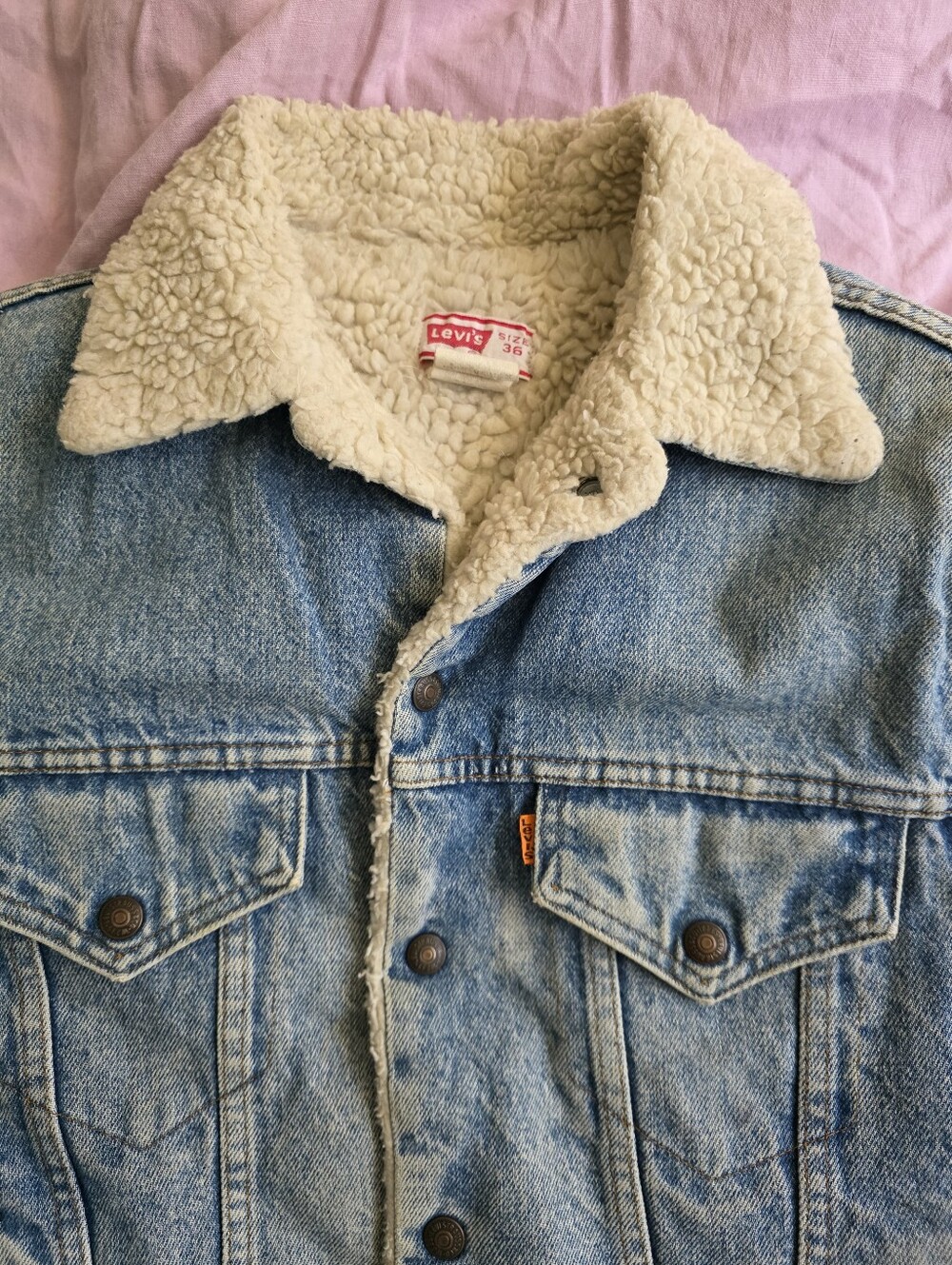 Vintage Levi's Orange Tab Sherpa Lined Denim Trucker Jacket